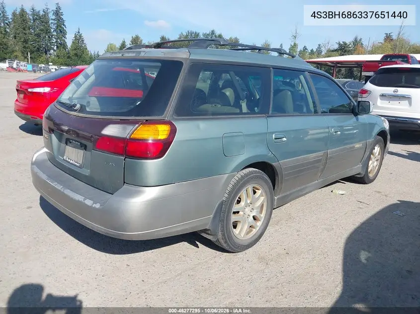 2003 SUBARU OUTBACK VIN 4S3BH686337651440 — фото 4