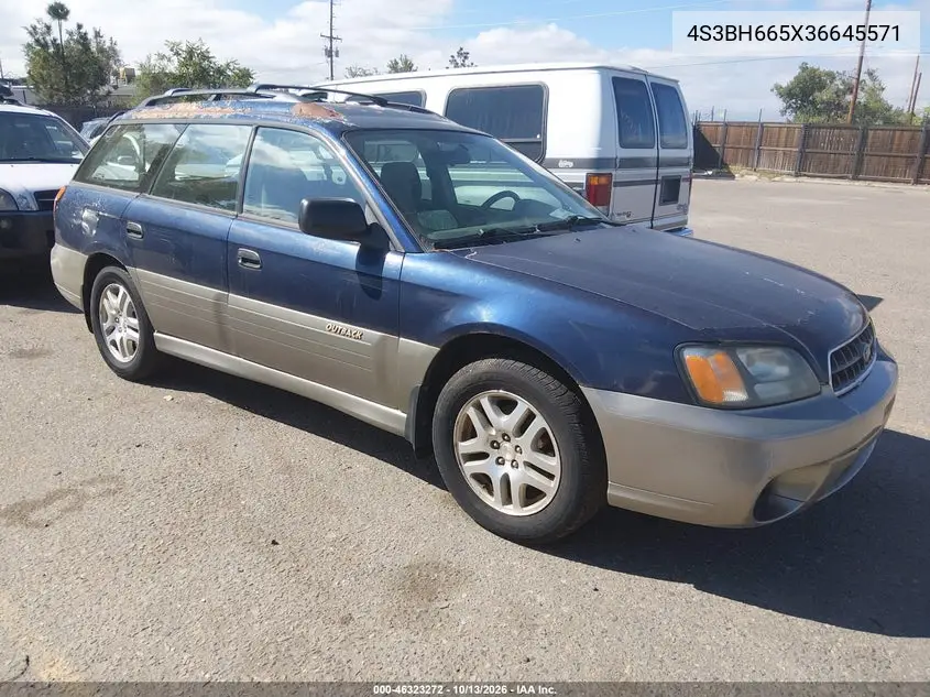 SUBARU OUTBACK 2003, VIN 4S3BH665X36645571