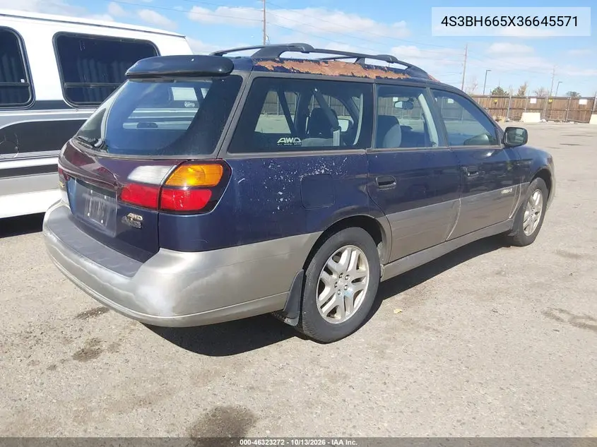2003 SUBARU OUTBACK VIN 4S3BH665X36645571 — фото 4
