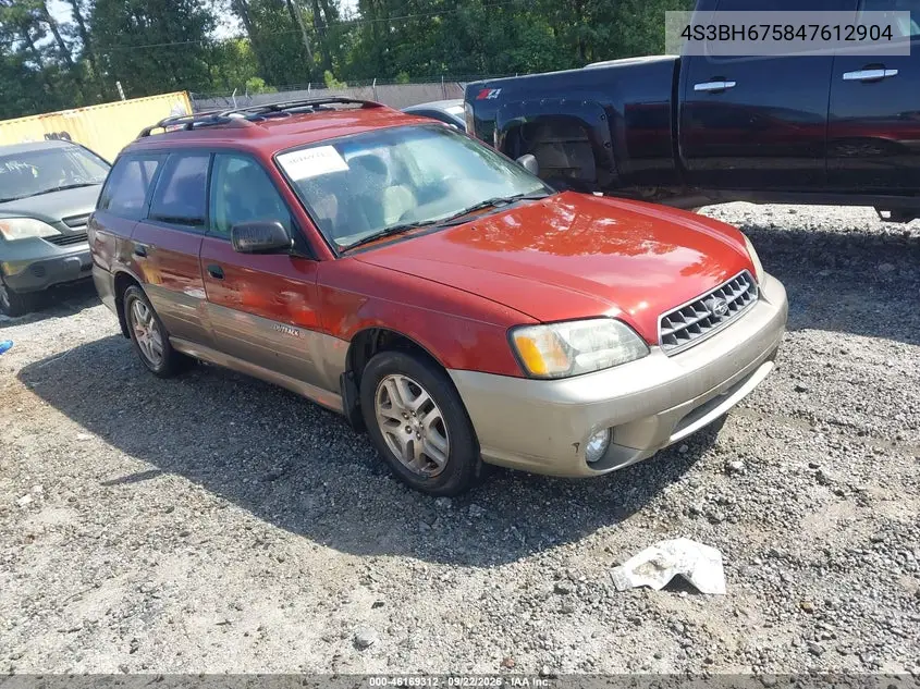 SUBARU OUTBACK 2004, VIN 4S3BH675847612904