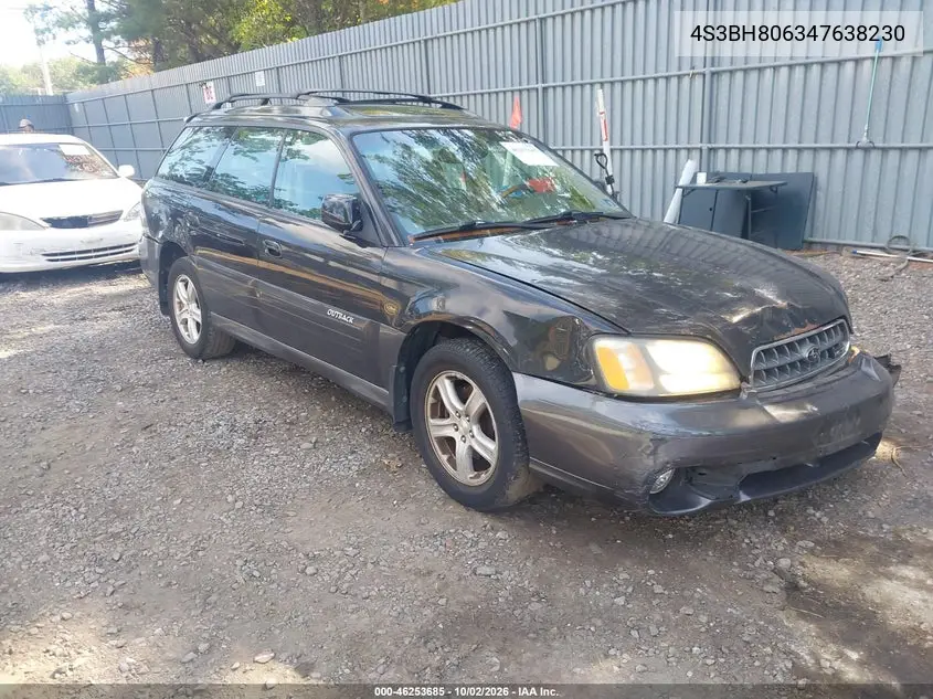SUBARU OUTBACK 2004, VIN 4S3BH806347638230