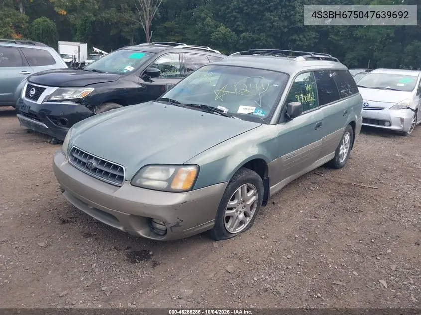 2004 SUBARU OUTBACK VIN 4S3BH675047639692 — фото 2