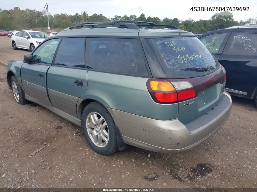 2004 SUBARU OUTBACK VIN 4S3BH675047639692 — фото 3