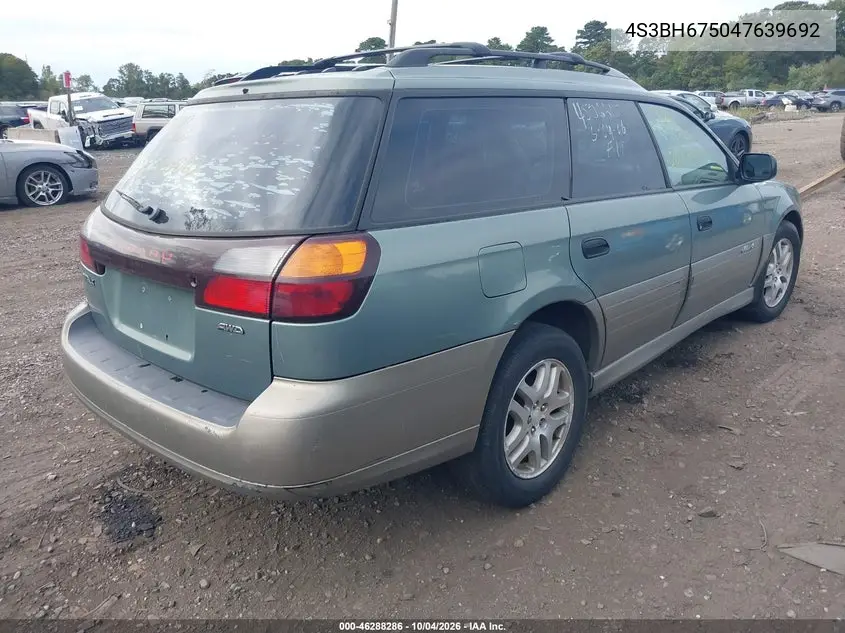 2004 SUBARU OUTBACK VIN 4S3BH675047639692 — фото 4