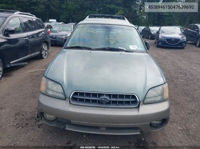 2004 SUBARU OUTBACK VIN 4S3BH675047639692 — фото 6