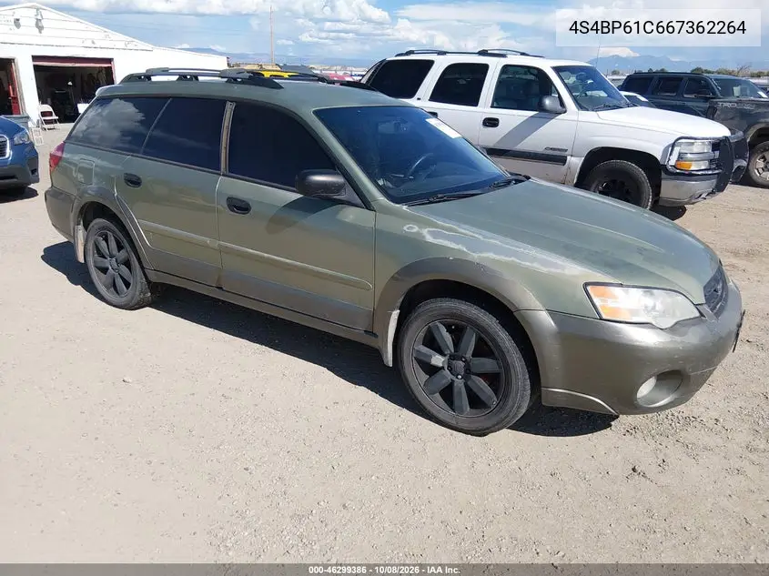 SUBARU OUTBACK 2006, VIN 4S4BP61C667362264