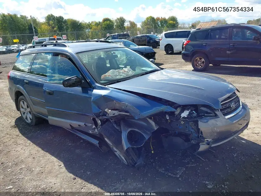 SUBARU OUTBACK 2006, VIN 4S4BP61C567354334