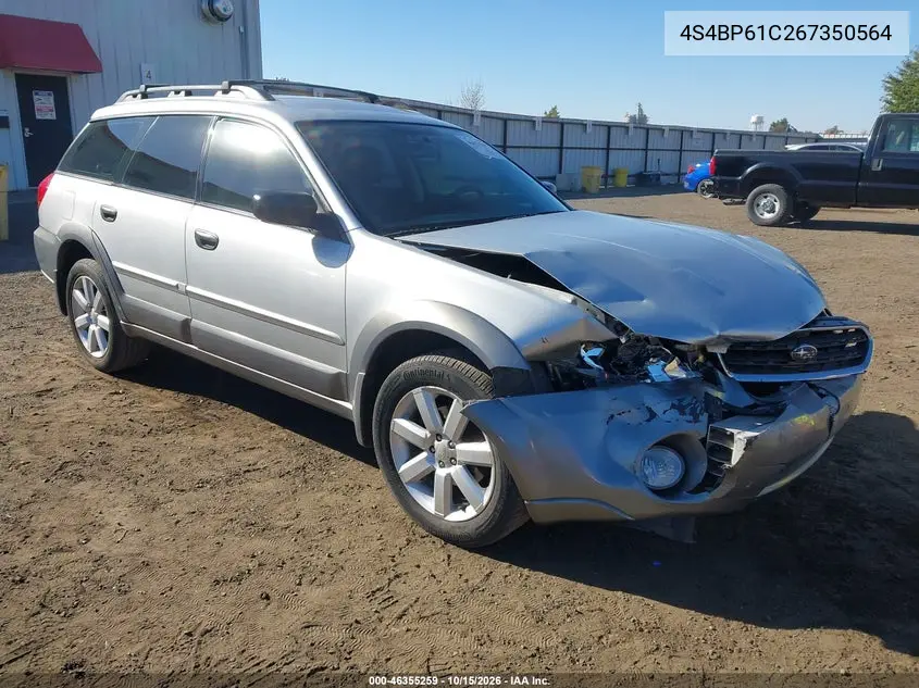 SUBARU OUTBACK 2006, VIN 4S4BP61C267350564
