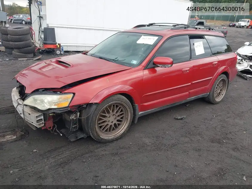 2006 SUBARU OUTBACK VIN 4S4BP67C664300016 — фото 2