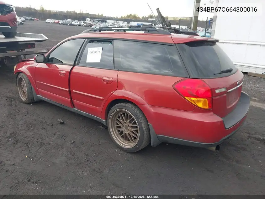 2006 SUBARU OUTBACK VIN 4S4BP67C664300016 — фото 3