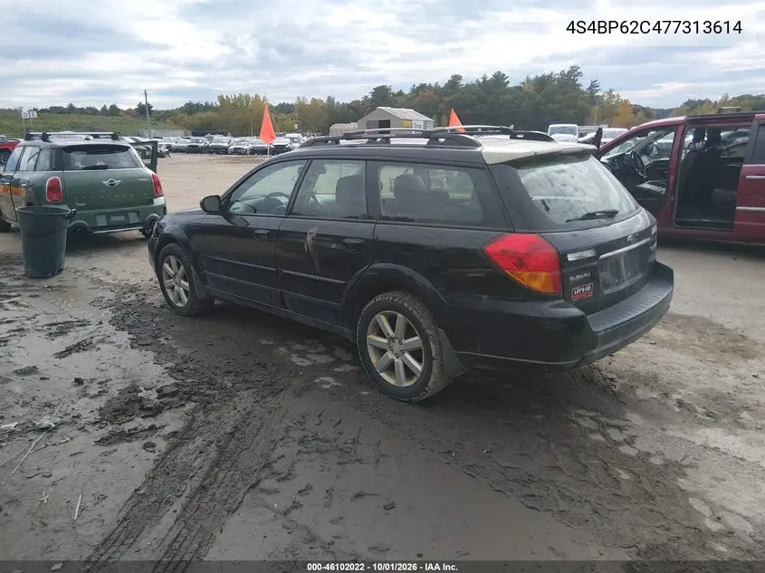 2007 SUBARU OUTBACK VIN 4S4BP62C477313614 — фото 3