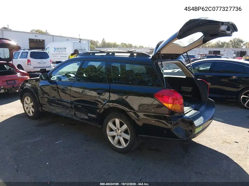2007 SUBARU OUTBACK VIN 4S4BP62C077327736 — фото 3