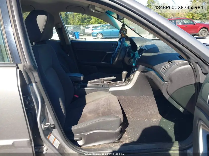 2008 SUBARU OUTBACK VIN 4S4BP60CX87355984 — фото 5