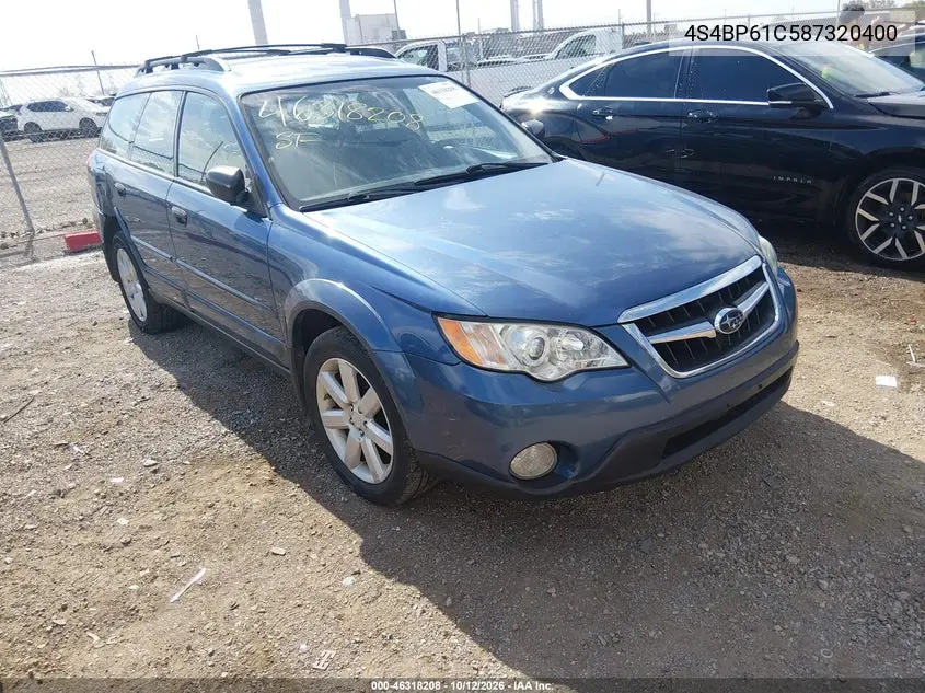 SUBARU OUTBACK 2008, VIN 4S4BP61C587320400