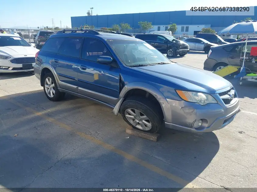 SUBARU OUTBACK 2008, VIN 4S4BP62C687338290