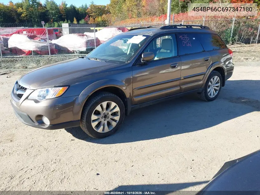 2009 SUBARU OUTBACK VIN 4S4BP66C697347180 — фото 2