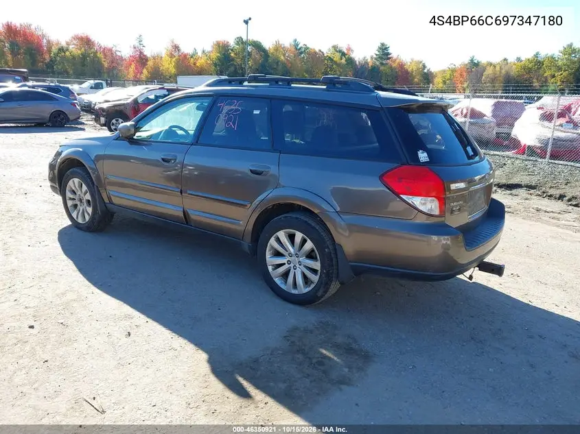 2009 SUBARU OUTBACK VIN 4S4BP66C697347180 — фото 3