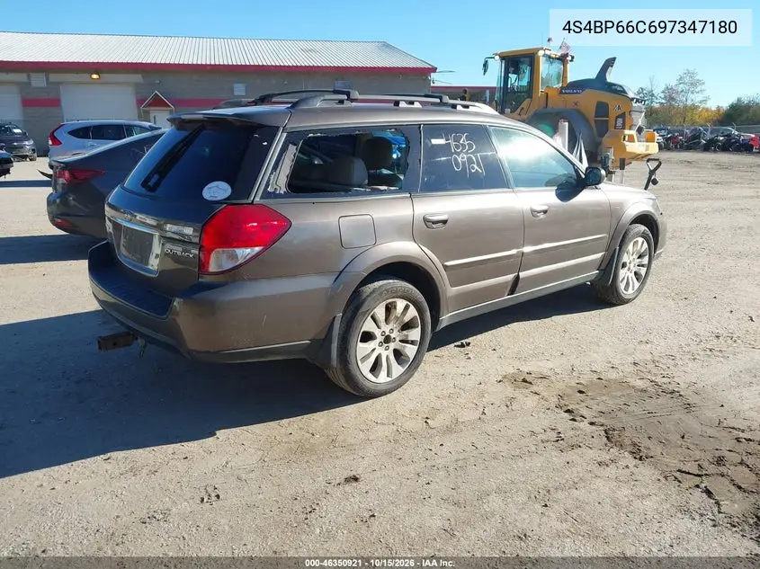 2009 SUBARU OUTBACK VIN 4S4BP66C697347180 — фото 4