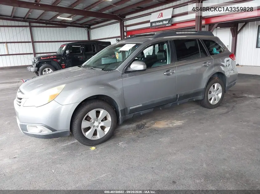 2010 SUBARU OUTBACK VIN 4S4BRCKC1A3359828 — фото 2