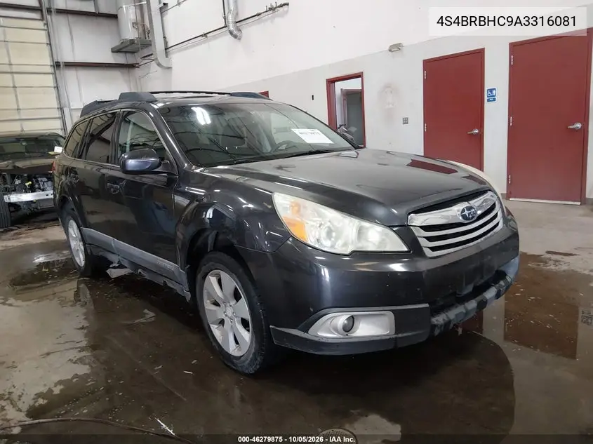 SUBARU OUTBACK 2010, VIN 4S4BRBHC9A3316081