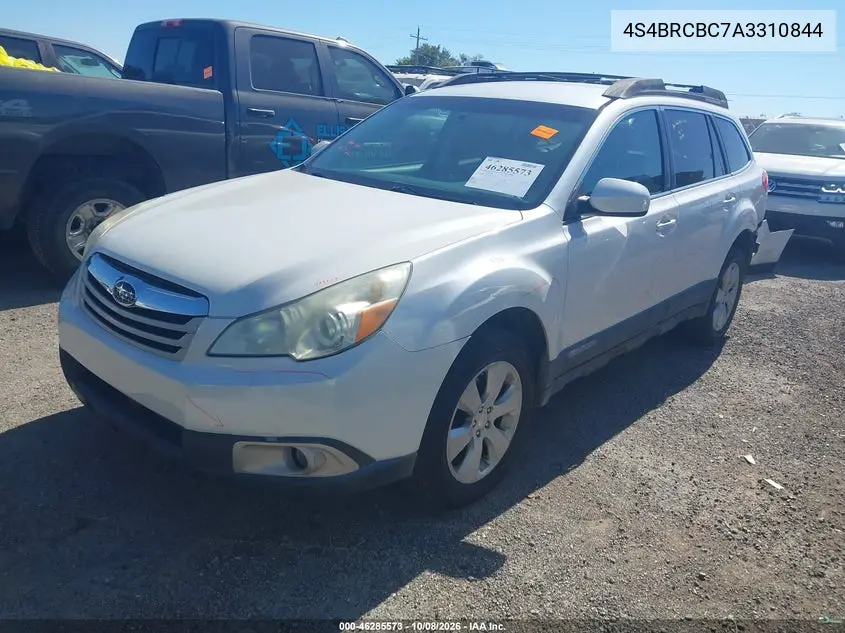 2010 SUBARU OUTBACK VIN 4S4BRCBC7A3310844 — фото 2