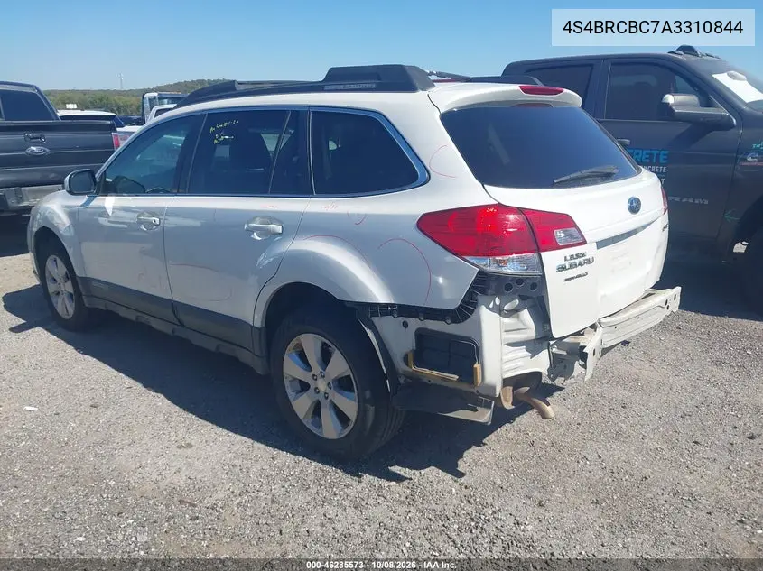 2010 SUBARU OUTBACK VIN 4S4BRCBC7A3310844 — фото 3