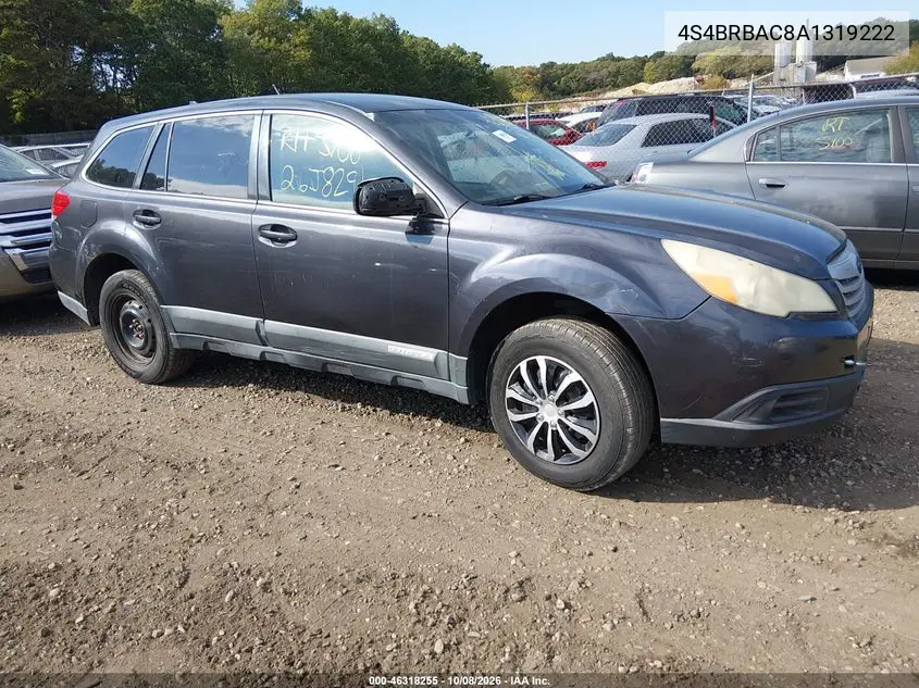 SUBARU OUTBACK 2010, VIN 4S4BRBAC8A1319222