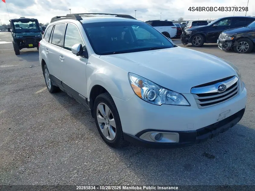 SUBARU OUTBACK 2011, VIN 4S4BRGBC4B3378298