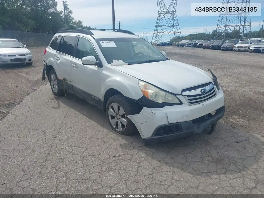 SUBARU OUTBACK 2011, VIN 4S4BRBCC1B3343185