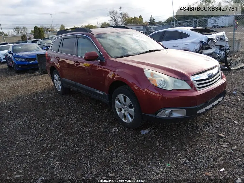 SUBARU OUTBACK 2011, VIN 4S4BRBCCXB3427781