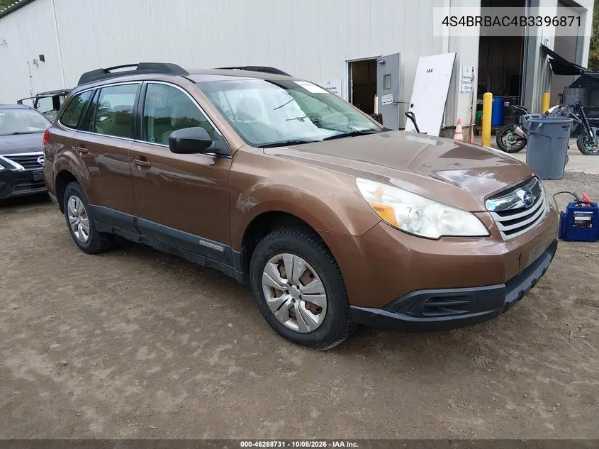 SUBARU OUTBACK 2011, VIN 4S4BRBAC4B3396871