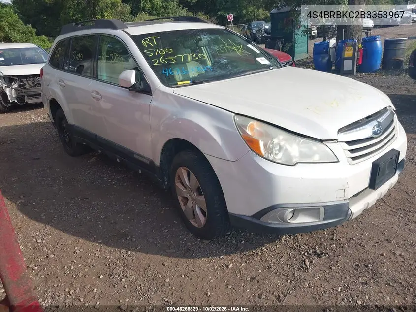 SUBARU OUTBACK 2011, VIN 4S4BRBKC2B3353967