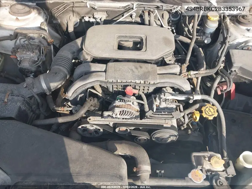 2011 SUBARU OUTBACK VIN 4S4BRBKC2B3353967 — фото 10