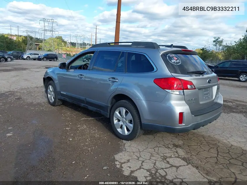 2011 SUBARU OUTBACK VIN 4S4BRBLC9B3332211 — фото 3