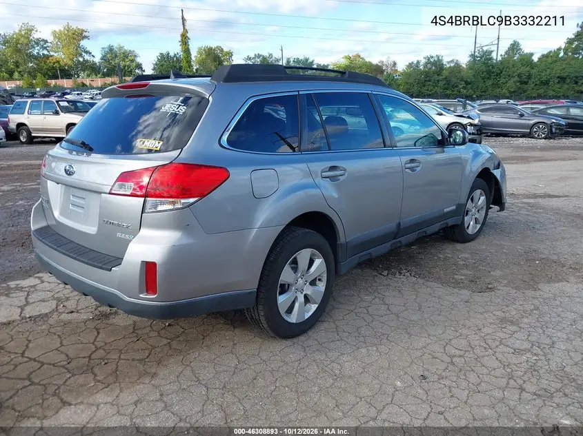 2011 SUBARU OUTBACK VIN 4S4BRBLC9B3332211 — фото 4