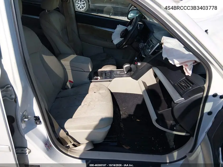 2011 SUBARU OUTBACK VIN 4S4BRCCC3B3403778 — фото 5