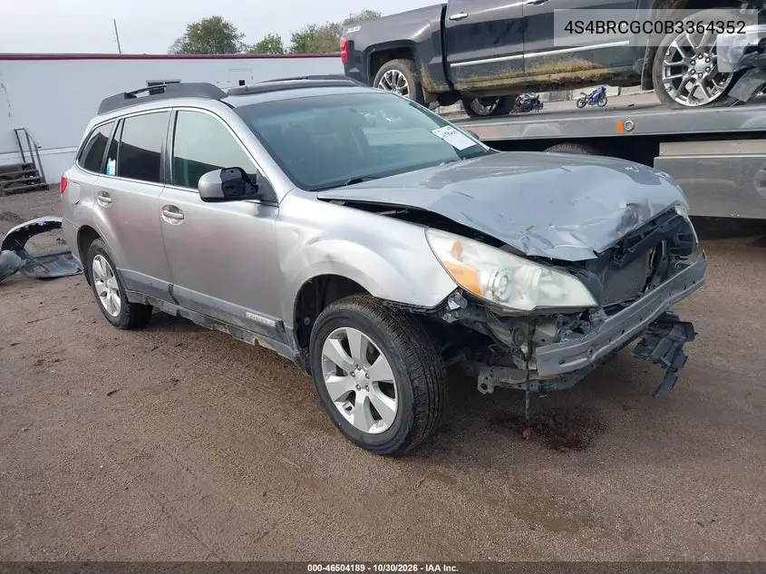 SUBARU OUTBACK 2011, VIN 4S4BRCGC0B3364352