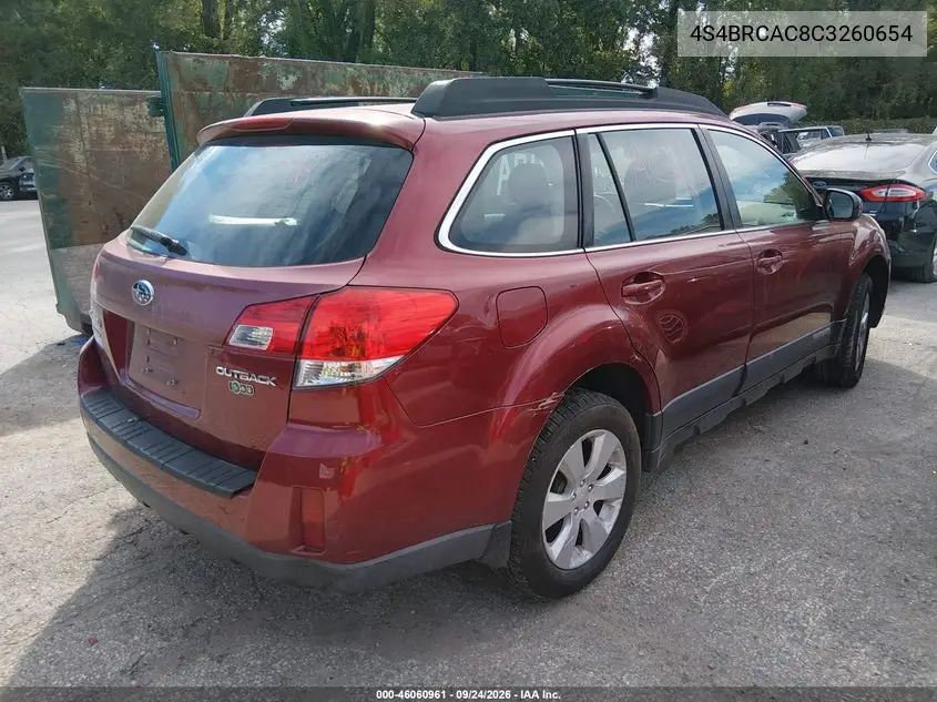 2012 SUBARU OUTBACK VIN 4S4BRCAC8C3260654 — фото 4