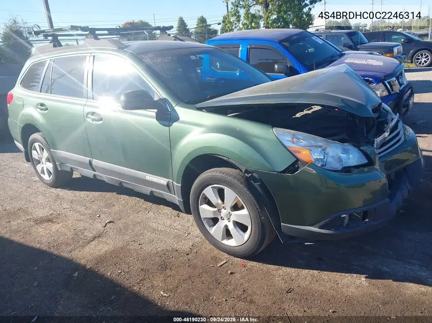 SUBARU OUTBACK 2012, VIN 4S4BRDHC0C2246314