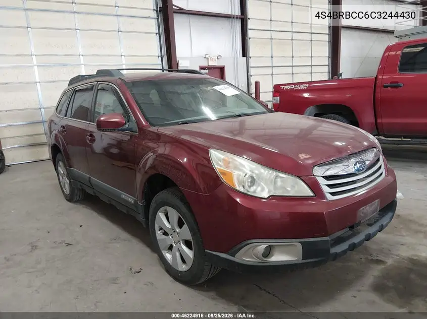 SUBARU OUTBACK 2012, VIN 4S4BRBCC6C3244430