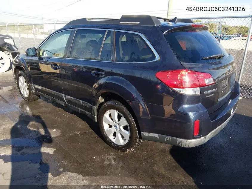 2012 SUBARU OUTBACK VIN 4S4BRCJC6C3241326 — фото 3