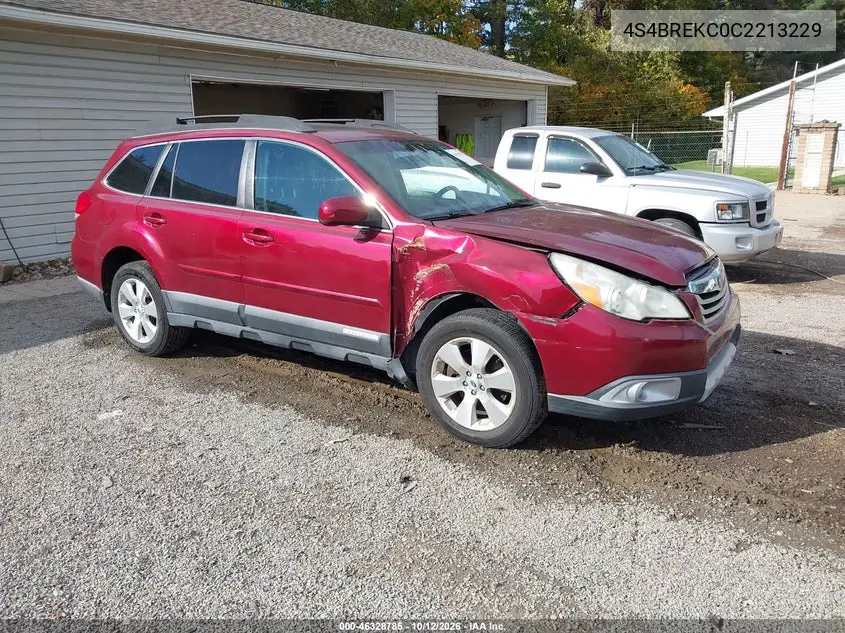 SUBARU OUTBACK 2012, VIN 4S4BREKC0C2213229