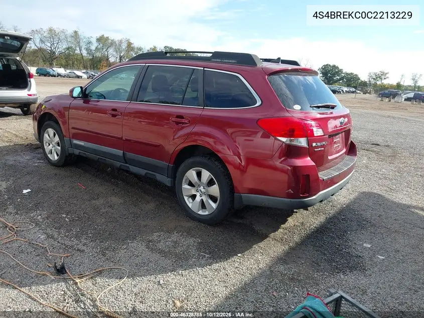 2012 SUBARU OUTBACK VIN 4S4BREKC0C2213229 — фото 3