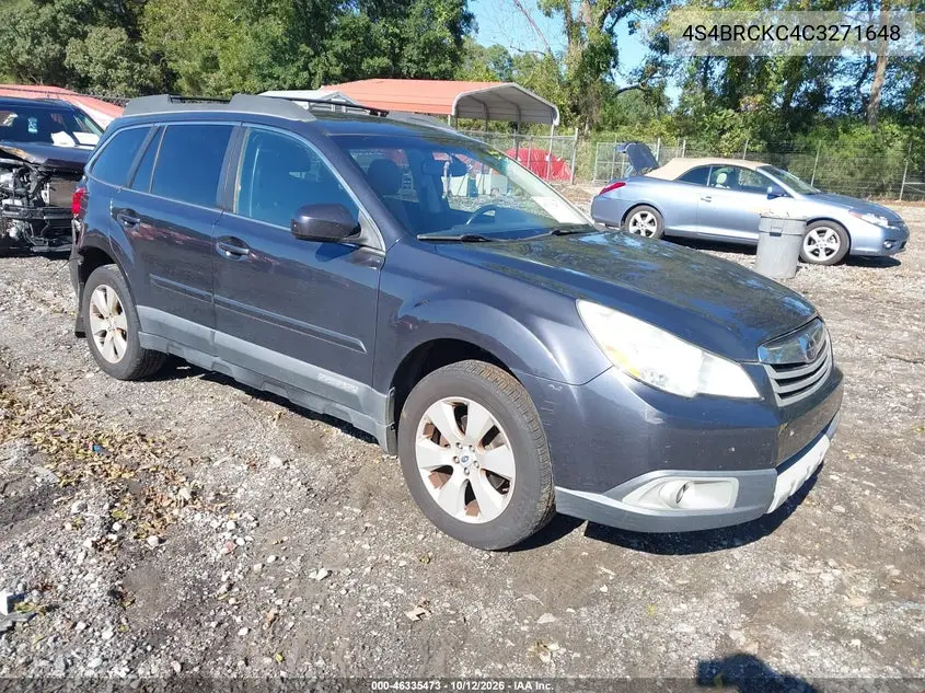 SUBARU OUTBACK 2012, VIN 4S4BRCKC4C3271648