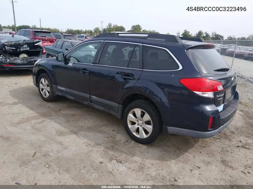 2012 SUBARU OUTBACK VIN 4S4BRCCC0C3223496 — фото 3