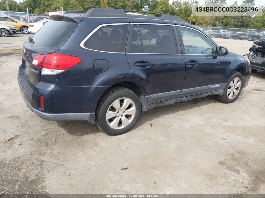 2012 SUBARU OUTBACK VIN 4S4BRCCC0C3223496 — фото 4