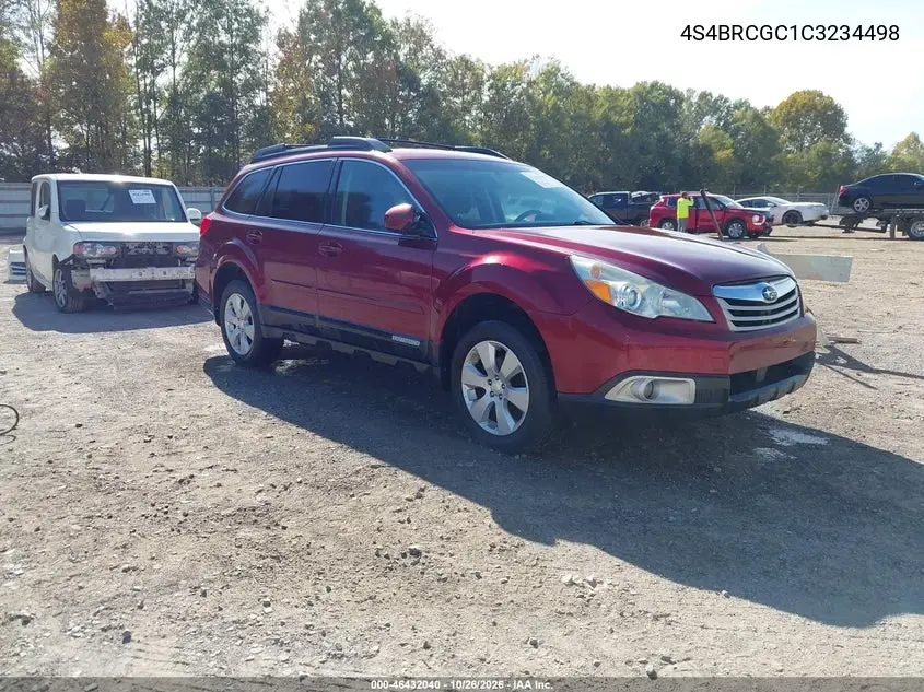 SUBARU OUTBACK 2012, VIN 4S4BRCGC1C3234498