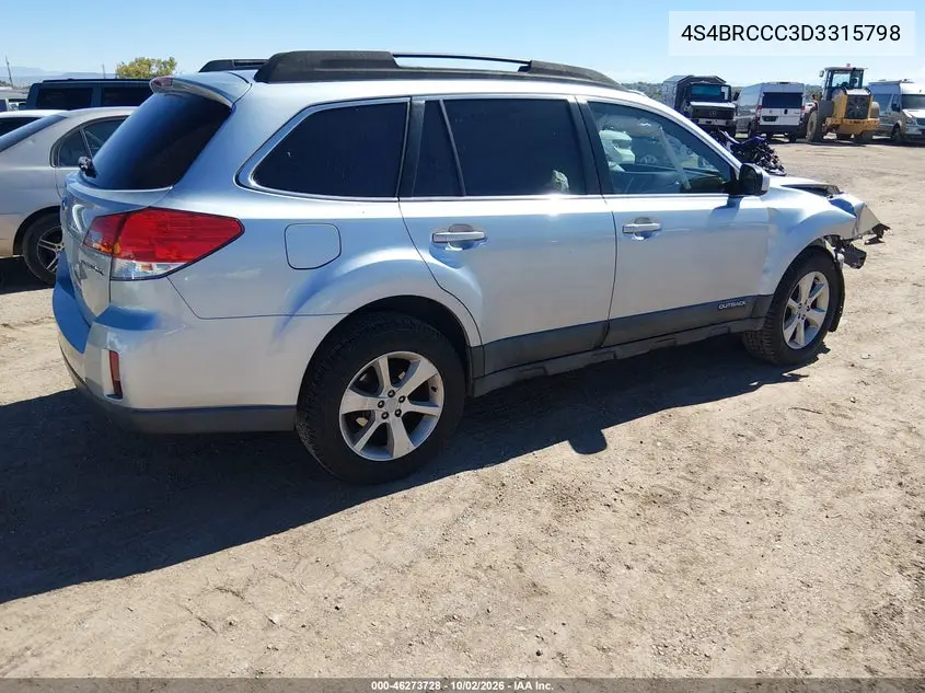 2013 SUBARU OUTBACK VIN 4S4BRCCC3D3315798 — фото 4