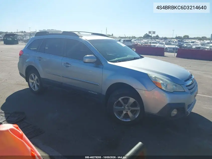 SUBARU OUTBACK 2013, VIN 4S4BRBKC6D3214640