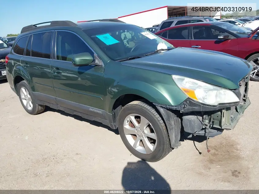 SUBARU OUTBACK 2013, VIN 4S4BRCJC4D3310919